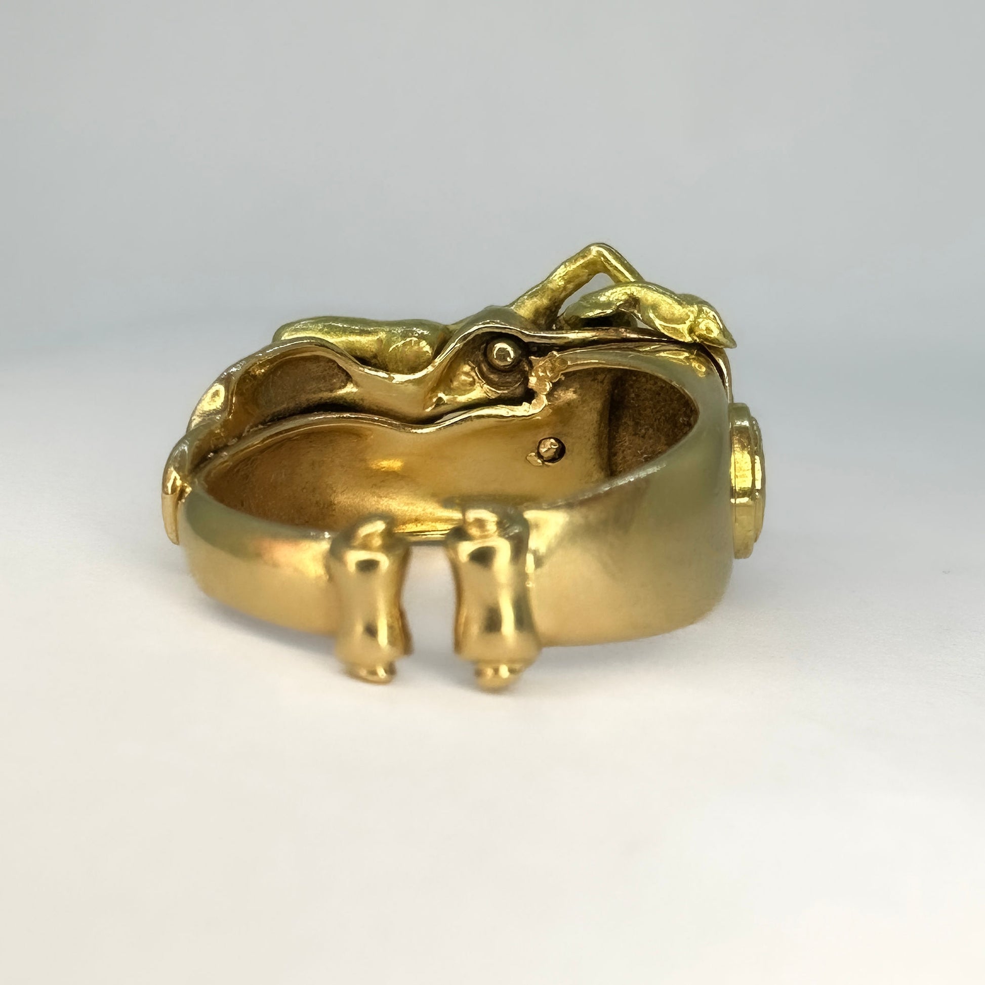 Figurative Art Nouveau Lapis Lazuli Ring