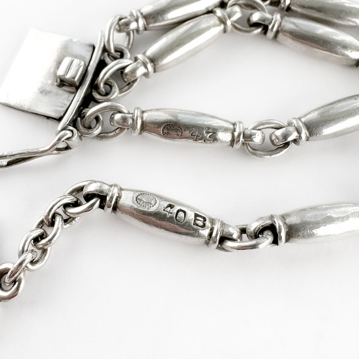 Georg Jensen Triple Layer Necklace And Bracelet Suite