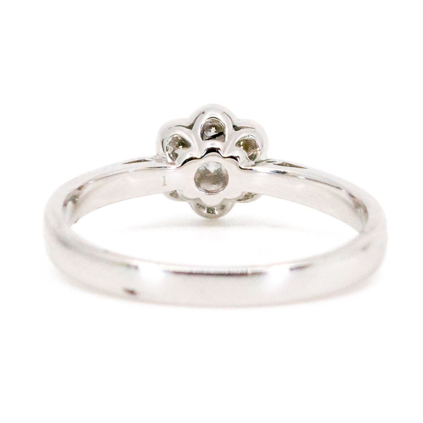 18 Carat White Gold Brilliant Cut Diamond Daisy Cluster Ring, 0.25 Carat