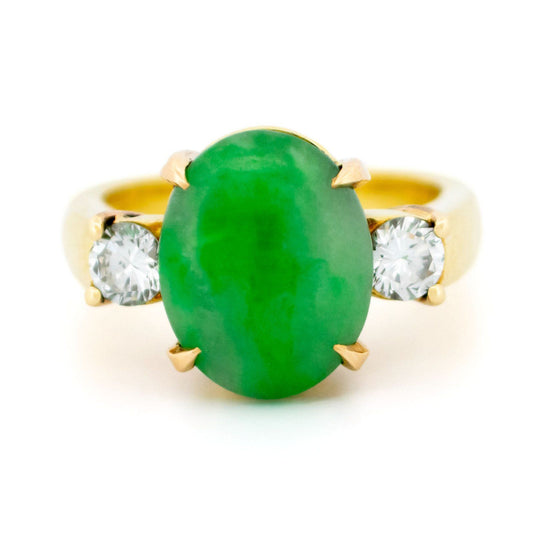 Diamond Jade 18k Trilogy Ring 18228-9472