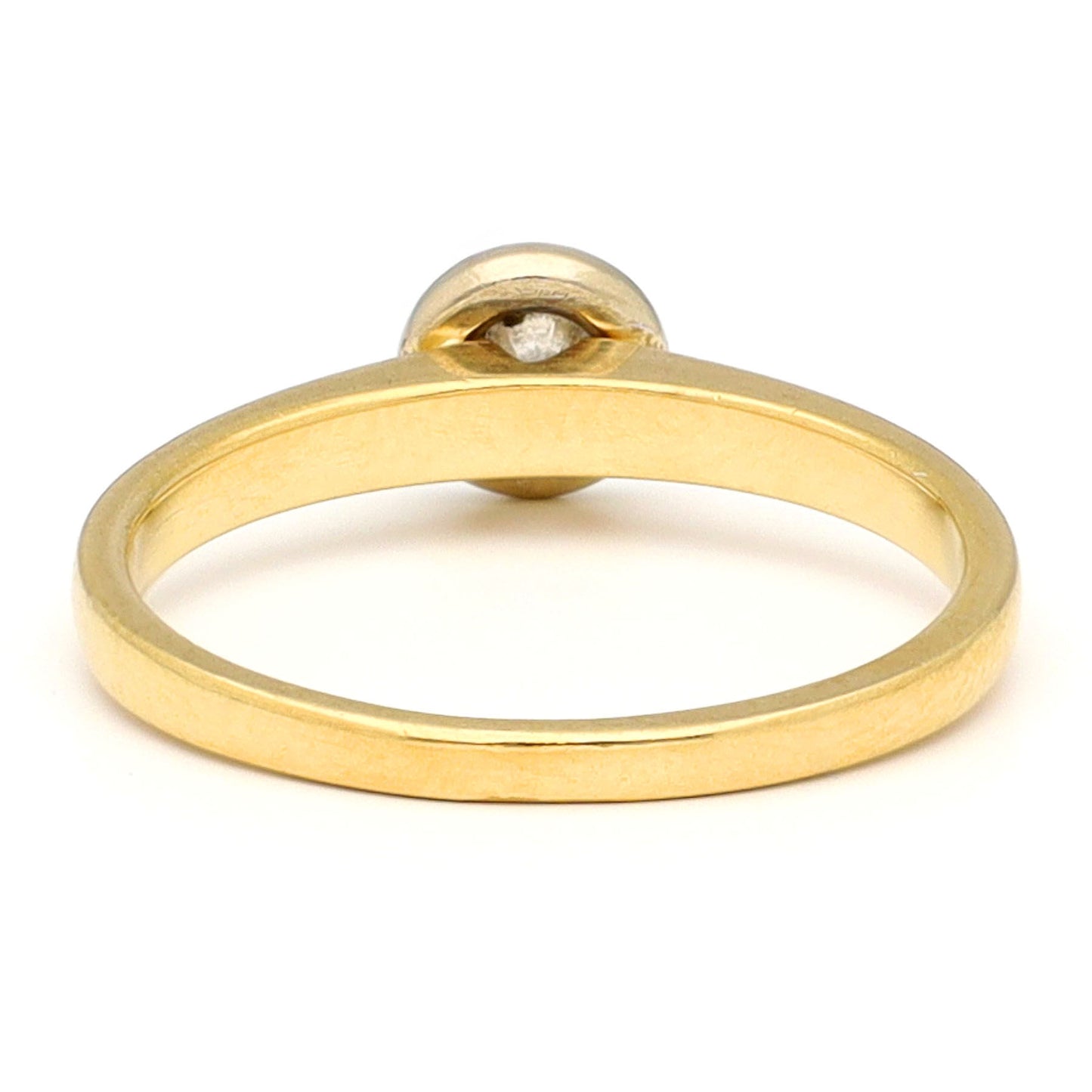 18 Carat Yellow Gold Solitaire Brilliant Cut Diamond Ring, 0.15 Carat