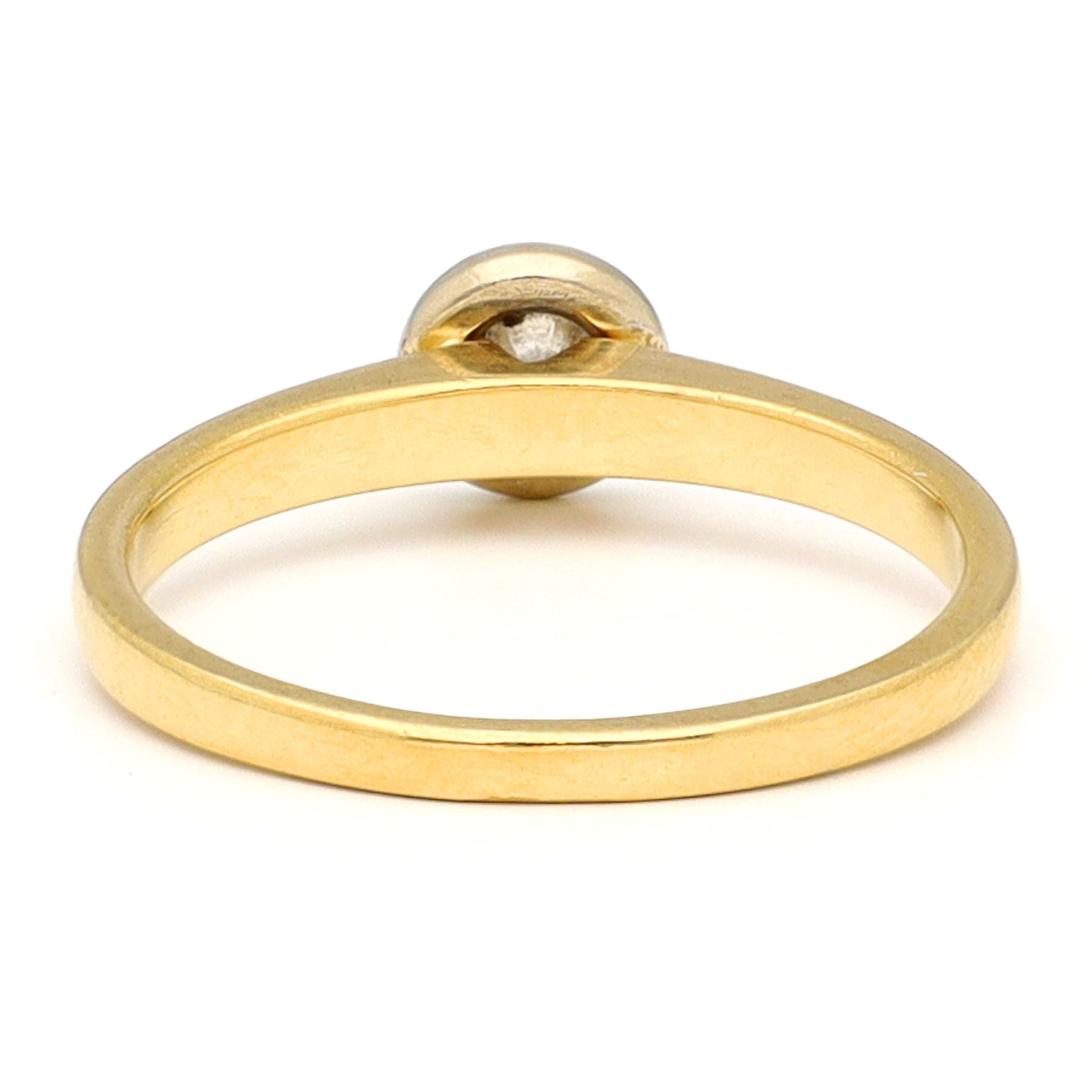 18 Carat Yellow Gold Solitaire Brilliant Cut Diamond Ring, 0.15 Carat