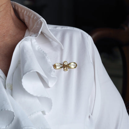 Antique Citrine Quatrefoil Brooch, 19th Century