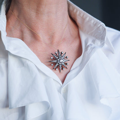 Spectacular Antique Victorian Diamond Tiara with Diamond Star - c.1890