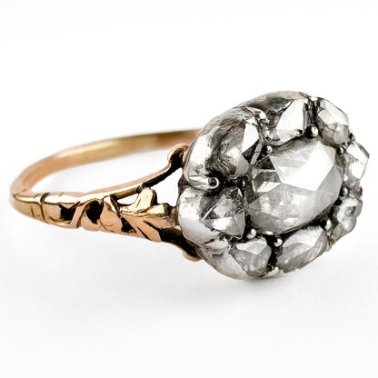 Georgian Rose Cut Diamond Cluster Ring
