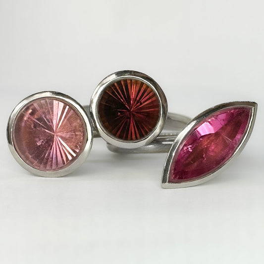 Louise O'neill 3 Tourmaline Stacking Rings