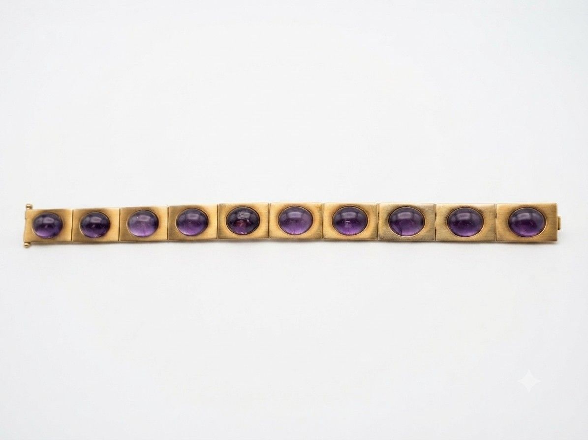 Victorian Amethyst Riviere 18 KT Bracelet