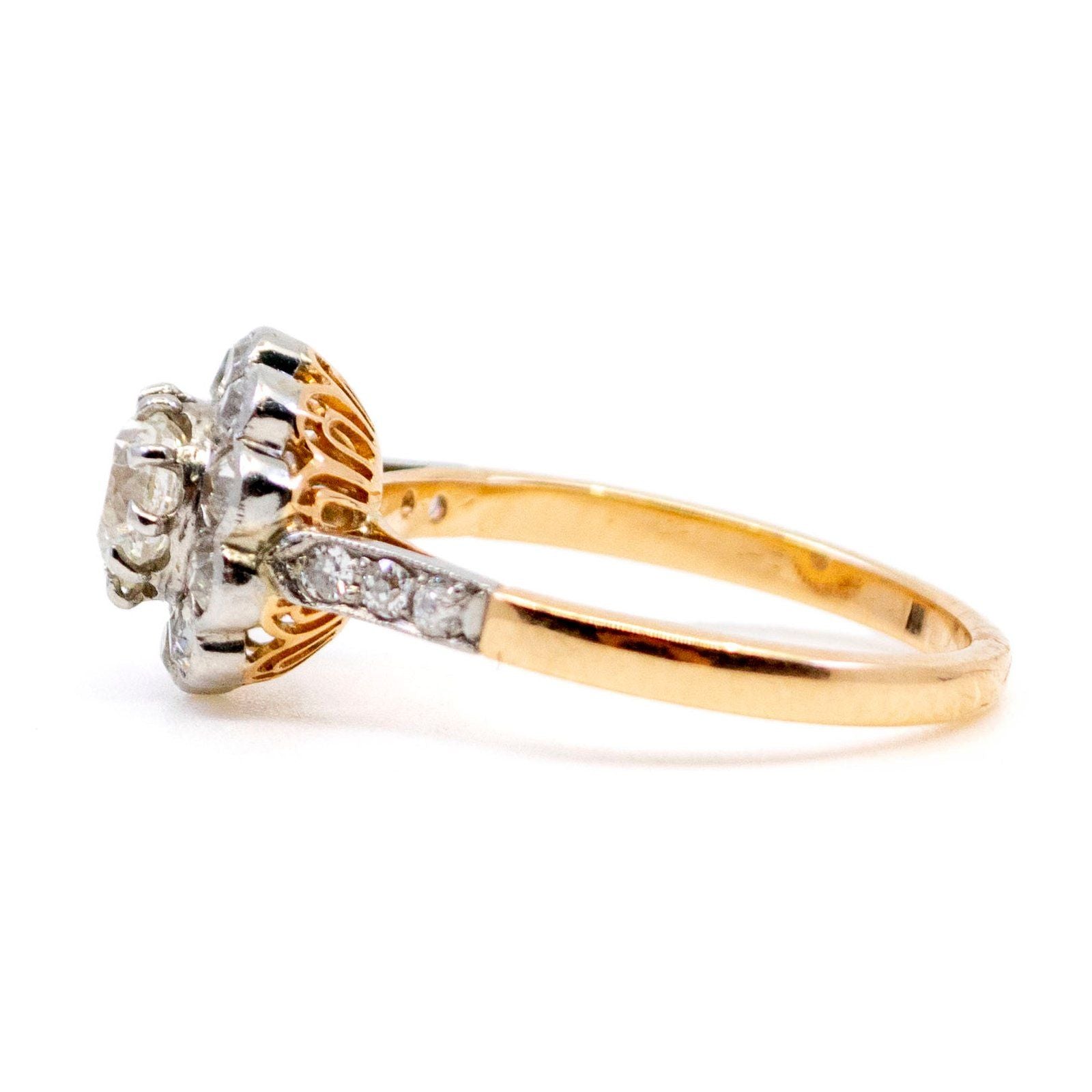 Diamond 14k Platinum Cluster Ring 10314-4983