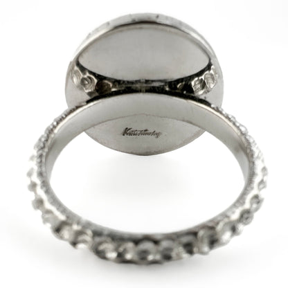 Vintage Kutchinsky 1972 Textured Diamond Set Bombe Ring