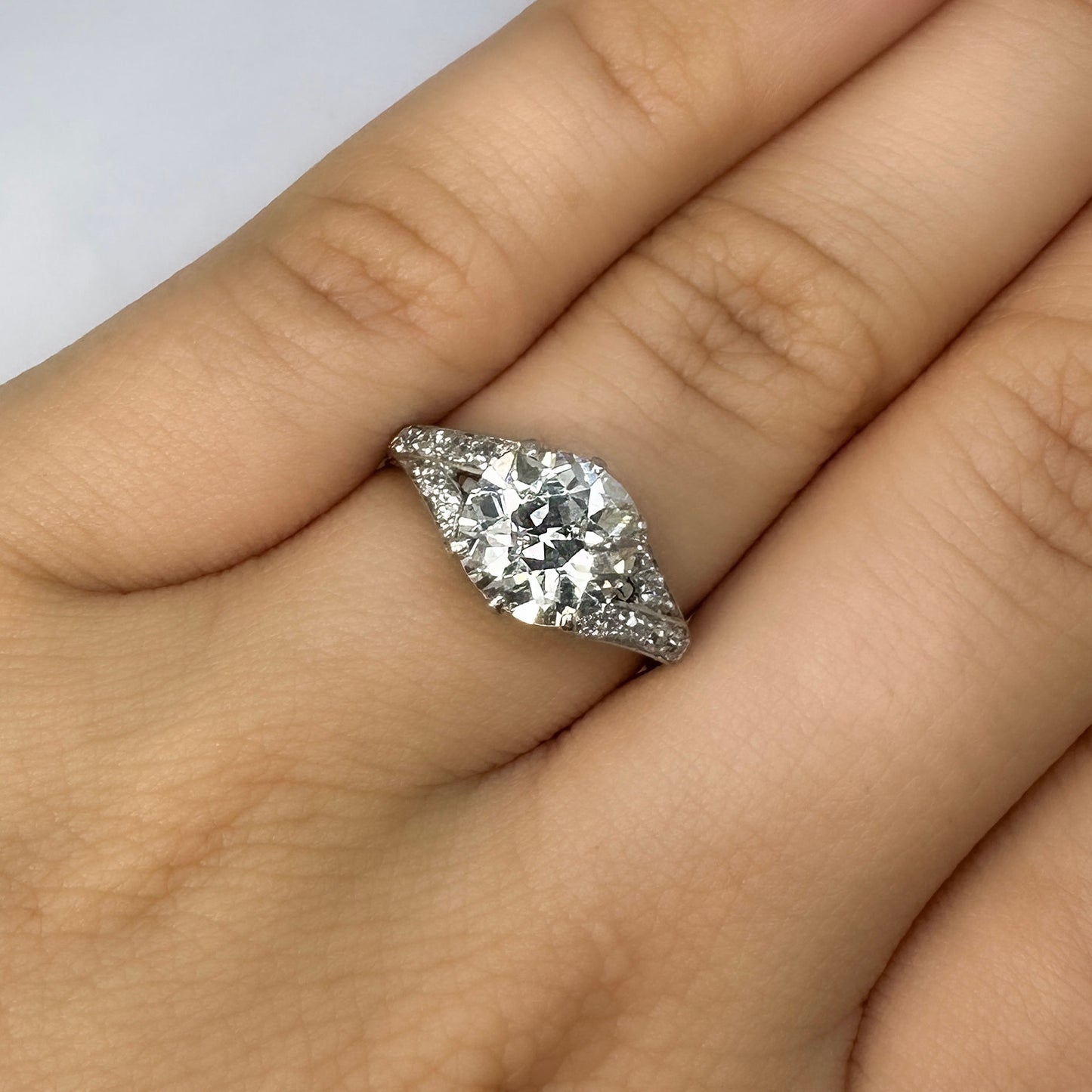 Art Deco 2.17ct Solitaire Diamond Ring