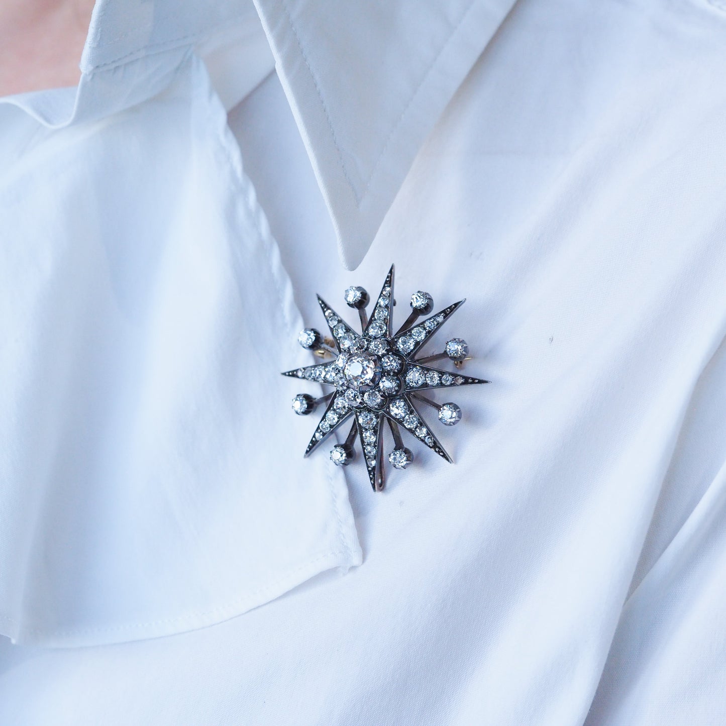 Spectacular Antique Victorian Diamond Tiara with Diamond Star - c.1890