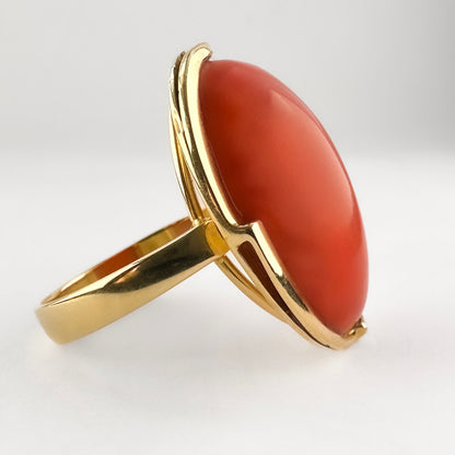Vintage Large Coral Statement Cocktail Ring