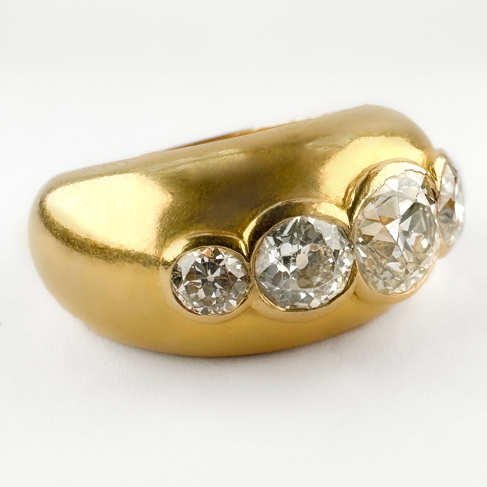 Vintage 2.15ct Old Cut Diamond Five Stone Ring