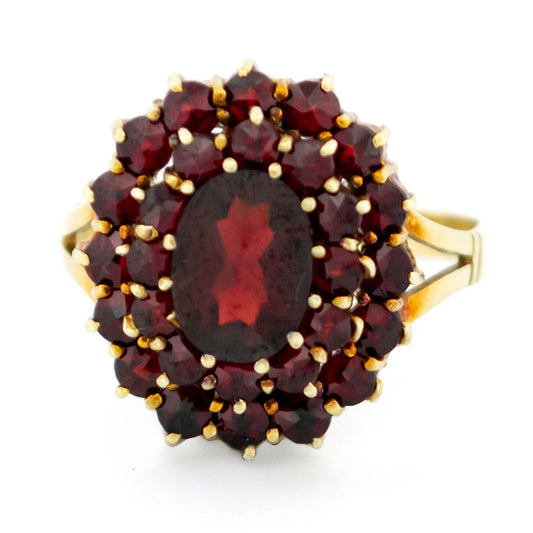 Garnet 14k Cluster Ring 18605-9594