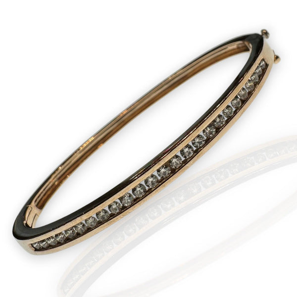 1ct Diamond Bangle Bracelet in 9ct Rose Gold