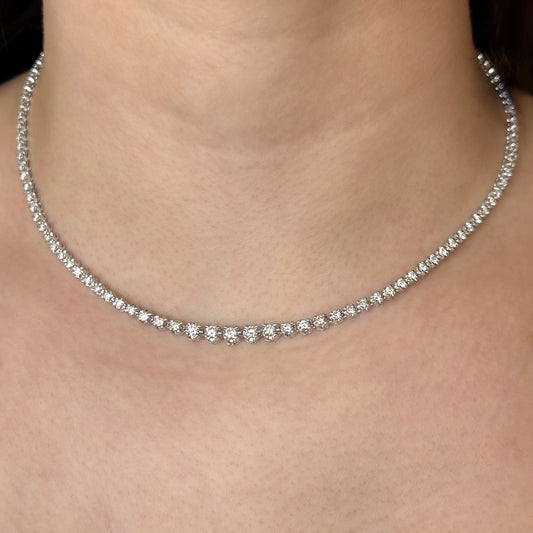 Vintage 5ct Graduated Diamond Necklace