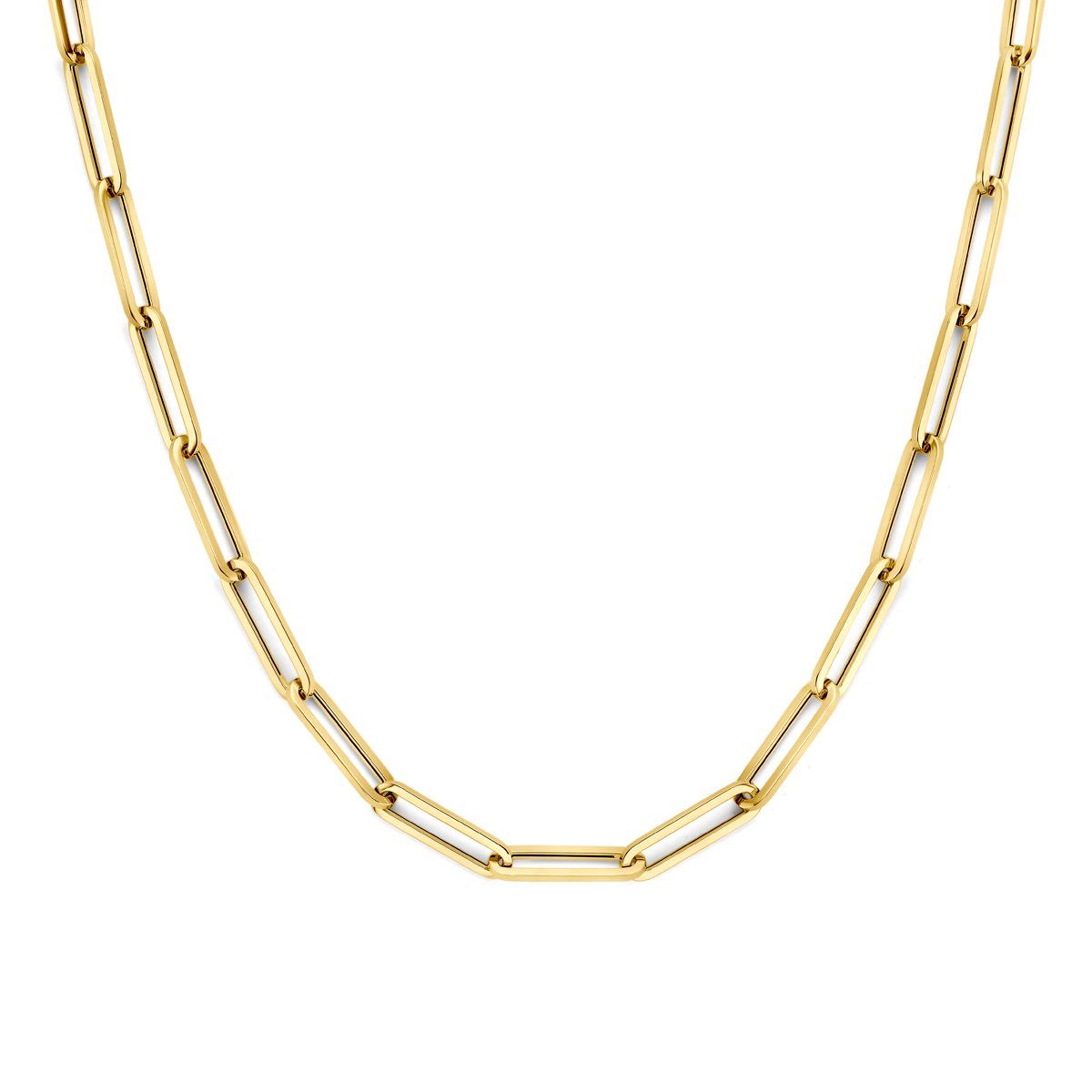 9ct Yellow Gold Paper Clip Link Chain Necklace