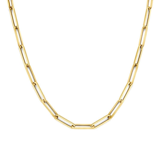 9ct Yellow Gold Paper Clip Link Chain Necklace
