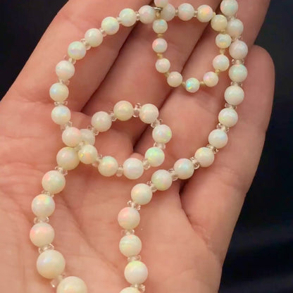 Edwardian Antique Opal Bead Necklace