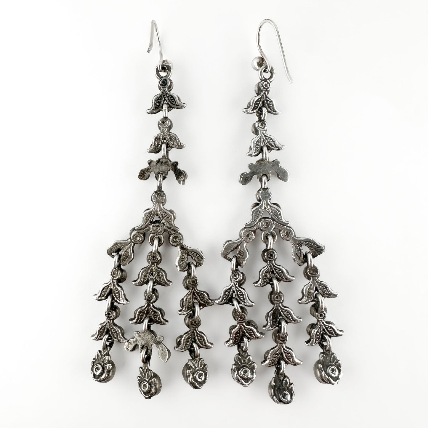 Edwardian Antique Paste Chandelier Drop Earrings
