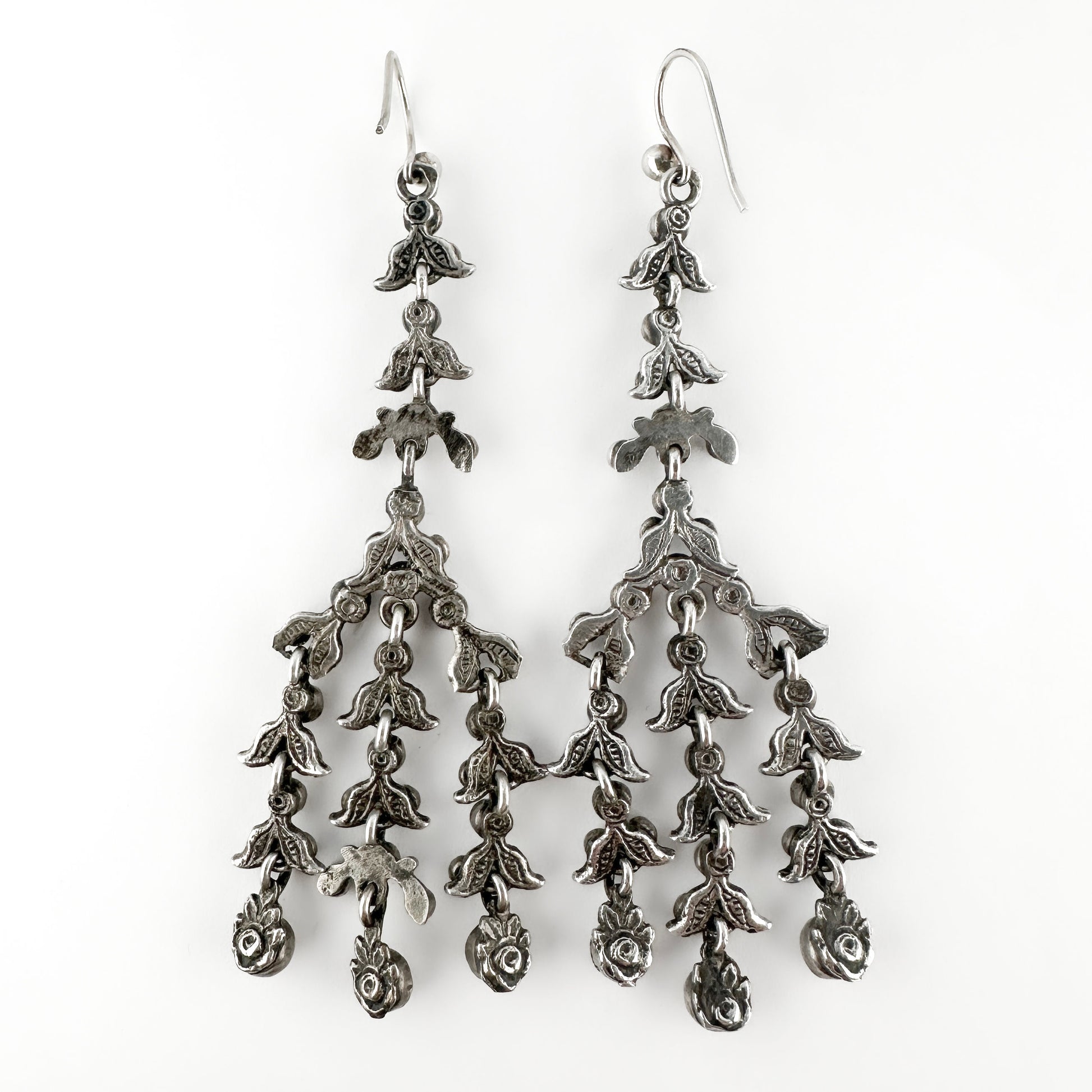 Edwardian Antique Paste Chandelier Drop Earrings