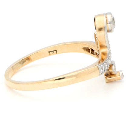 Art Nouveau Antique Old Cut Diamond Floral Ring