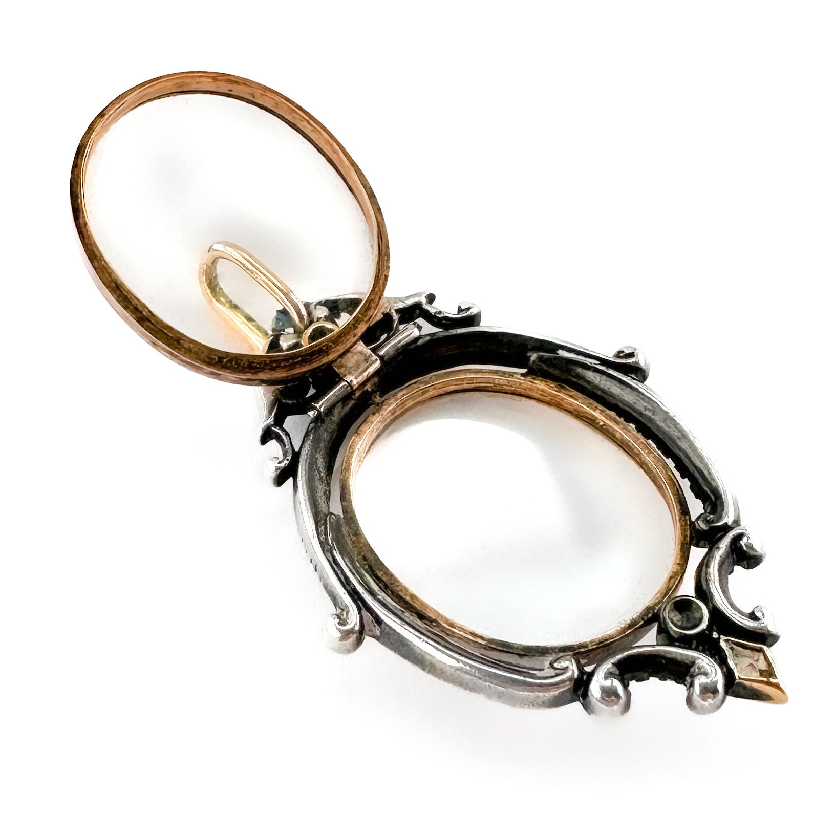 Victorian Rock Crystal &amp; Multi-gem Locket Pendant