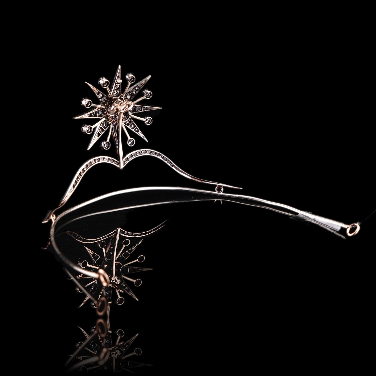 Spectacular Antique Victorian Diamond Tiara with Diamond Star - c.1890