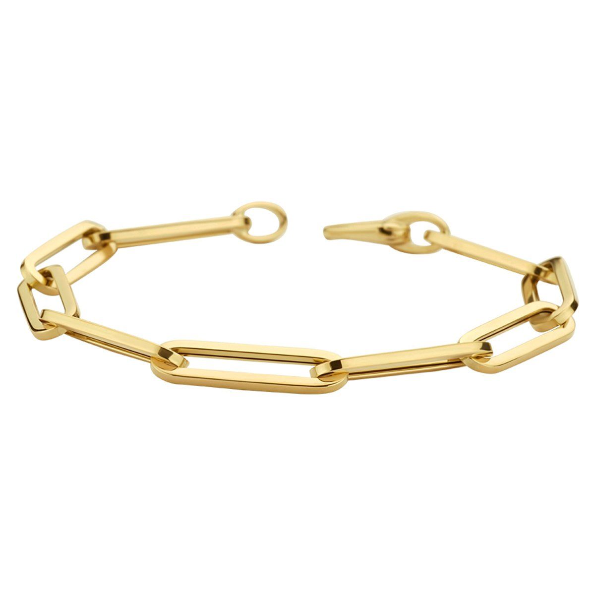 9cr Yellow Gold Paper Clip Chain Link Bracelet