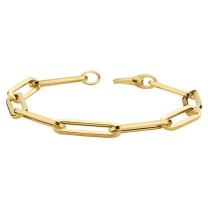 9cr Yellow Gold Paper Clip Chain Link Bracelet