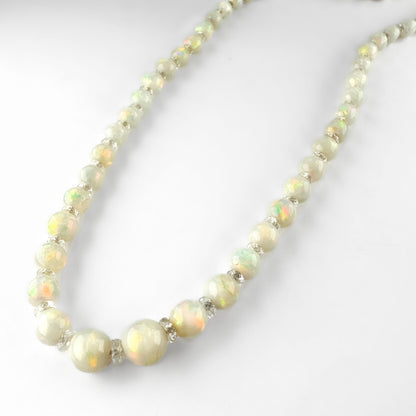 Edwardian Antique Opal Bead Necklace