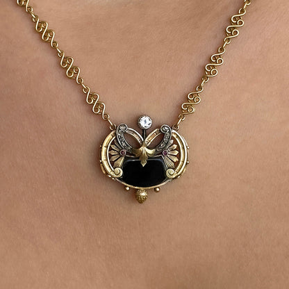 French Art Nouveau Multi-Gem Necklace