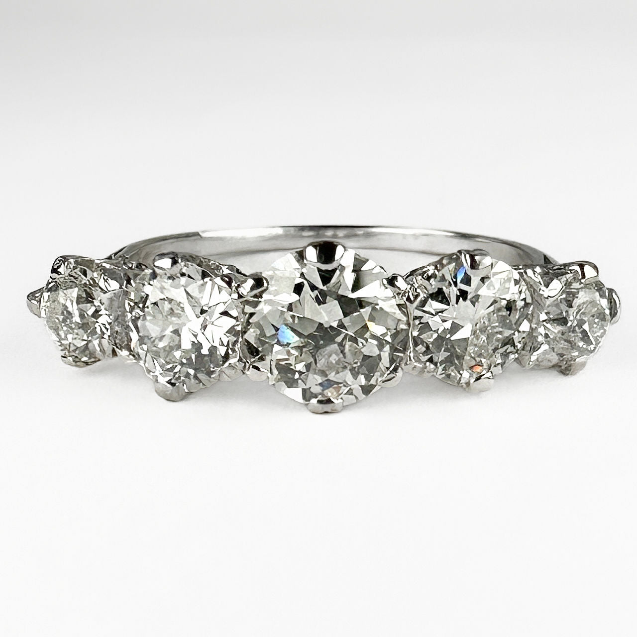 Edwardian Antique Diamond Five Stone Engagement Ring