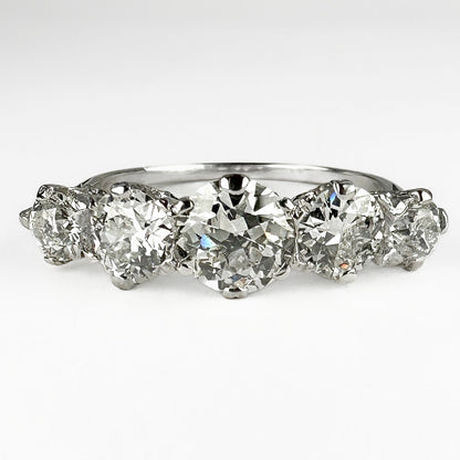 Edwardian Antique Diamond Five Stone Engagement Ring