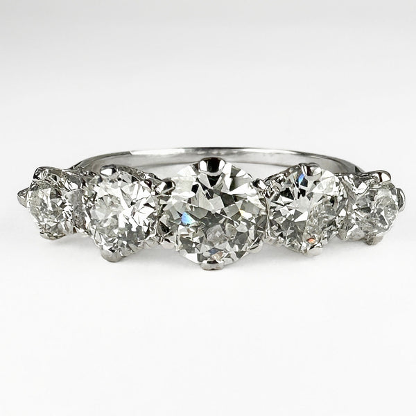 Edwardian Antique Diamond Five Stone Engagement Ring