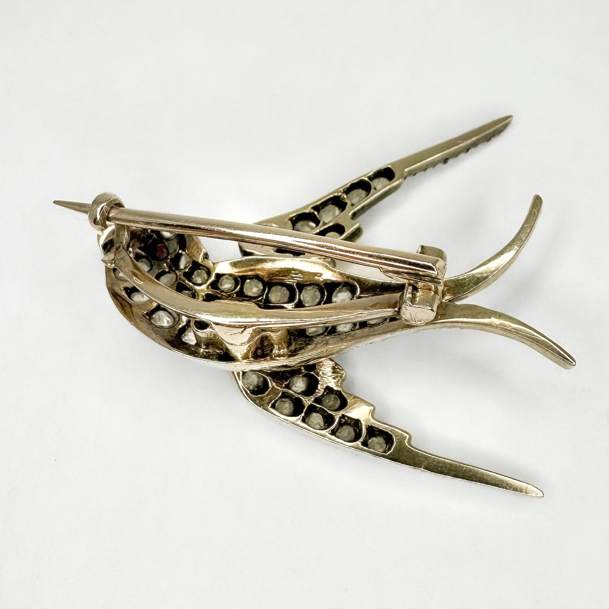 Antique Diamond Swallow Brooch