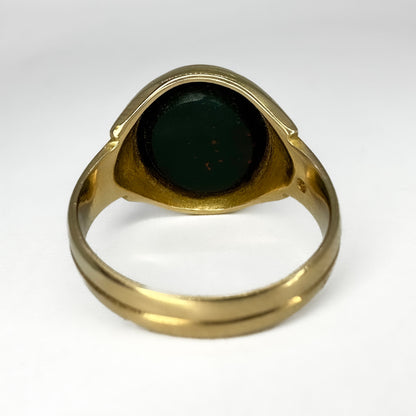 Antique Bloodstone Intaglio Signet Ring