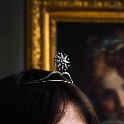Spectacular Antique Victorian Diamond Tiara with Diamond Star - c.1890