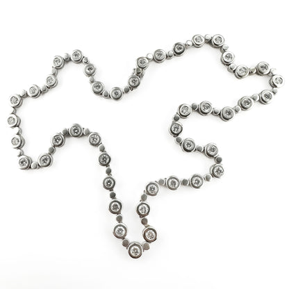 Vintage 6.60ct Diamond Rub Over Riviere Line Necklace