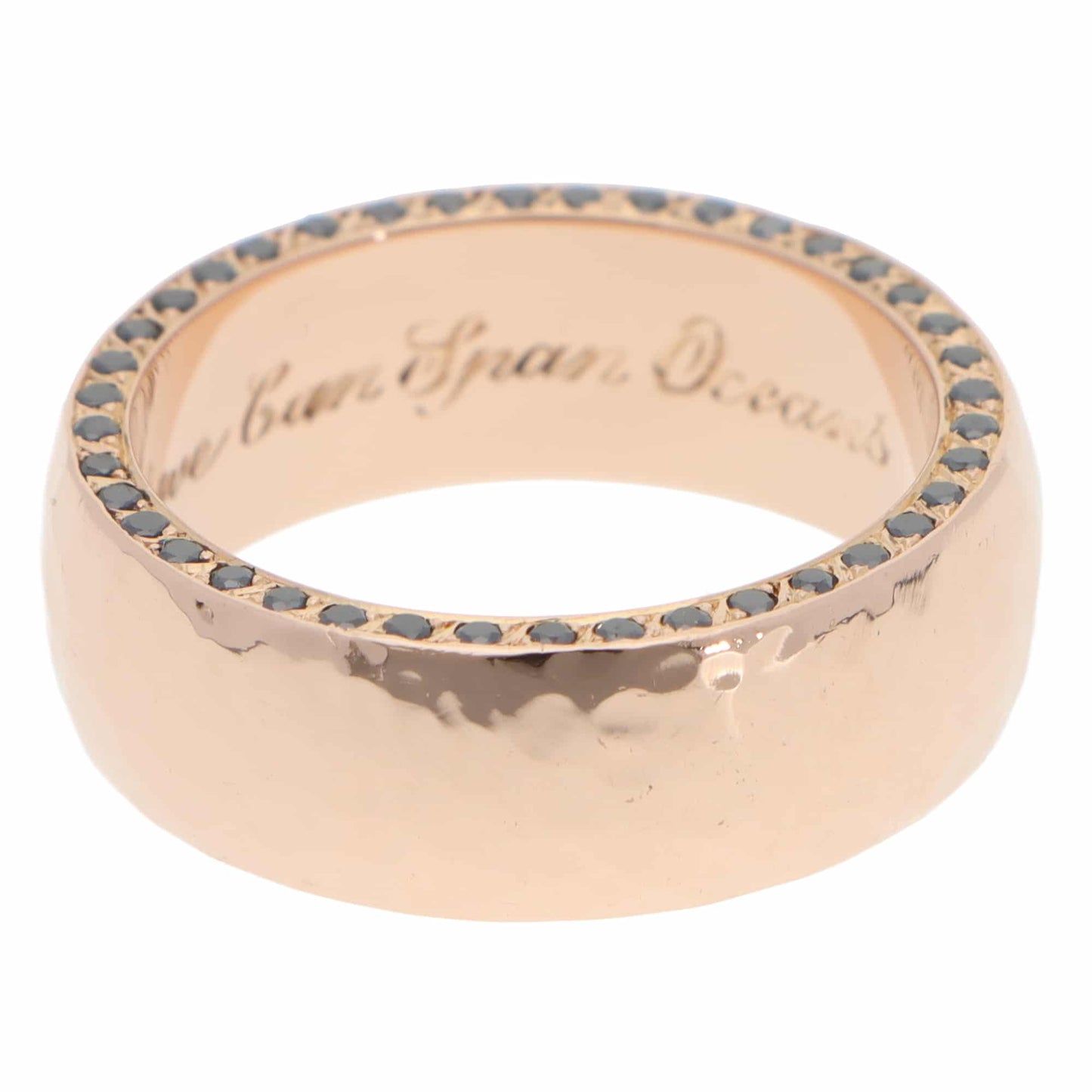 Vintage Stephen Webster Black Diamond Set 18ct Rose Gold Wedding Band Ring