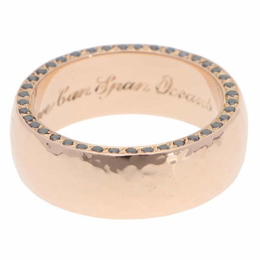 Vintage Stephen Webster Black Diamond Set 18ct Rose Gold Wedding Band Ring