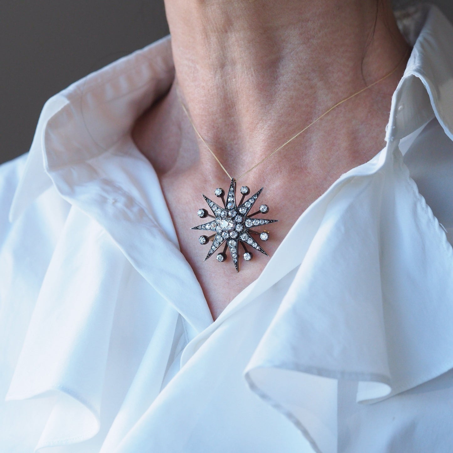 Spectacular Antique Victorian Diamond Tiara with Diamond Star - c.1890