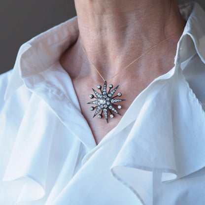 Spectacular Antique Victorian Diamond Tiara with Diamond Star - c.1890