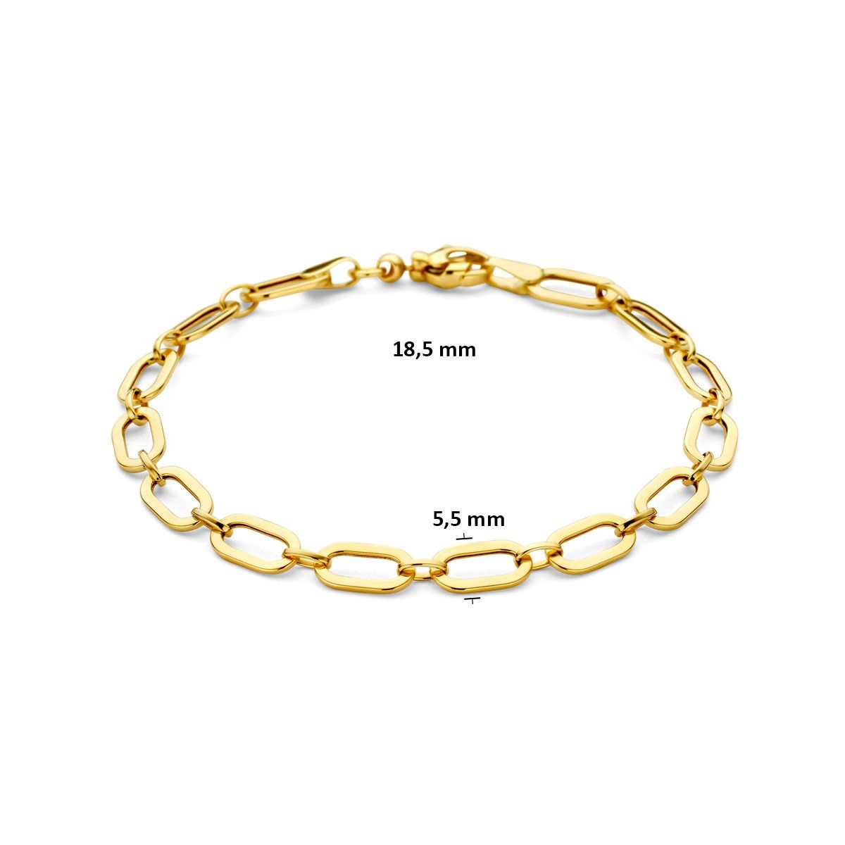 9ct Yellow Gold Paper Clip Link Bracelet