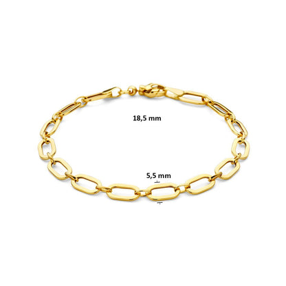 9ct Yellow Gold Paper Clip Link Bracelet