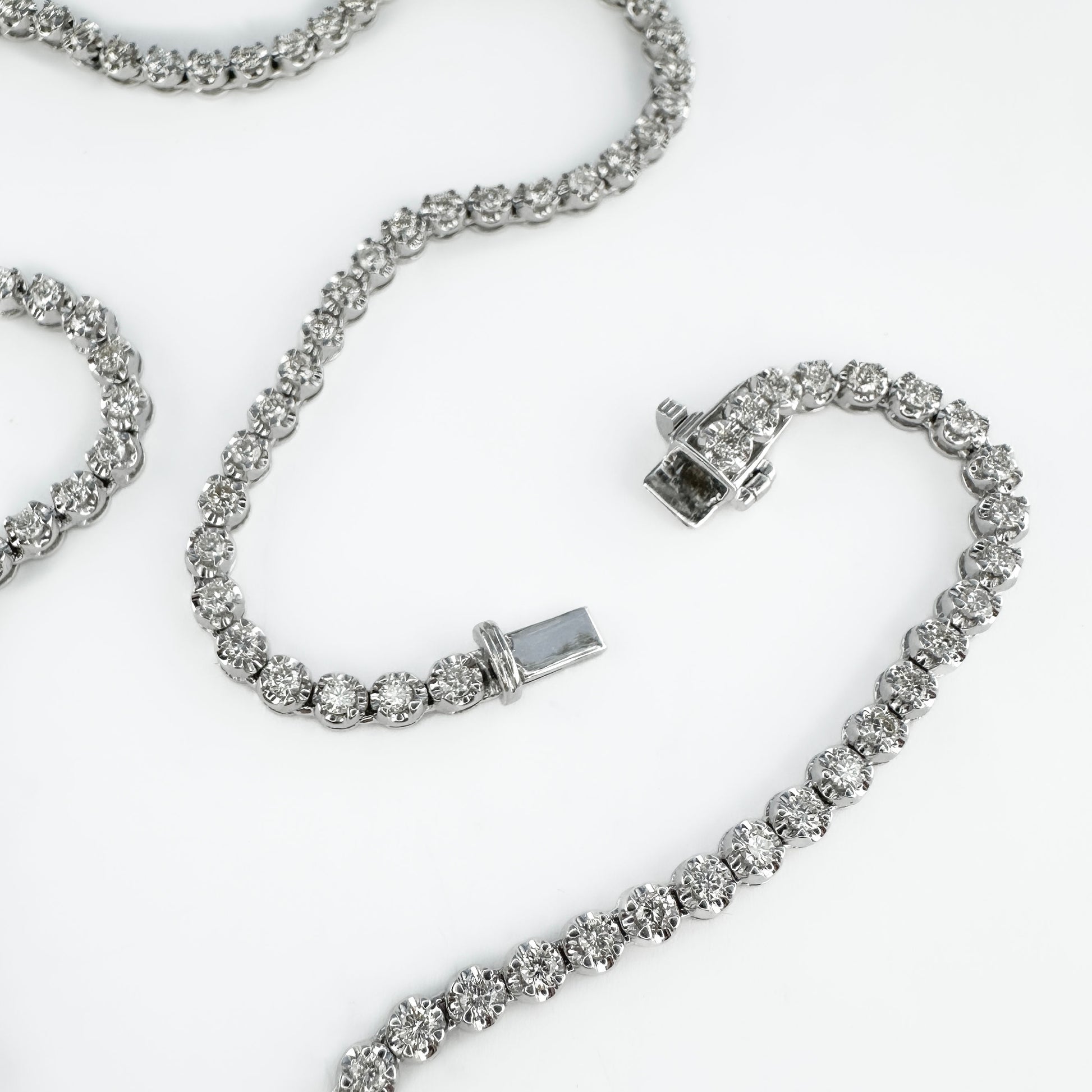 Vintage 5ct Graduated Diamond Necklace