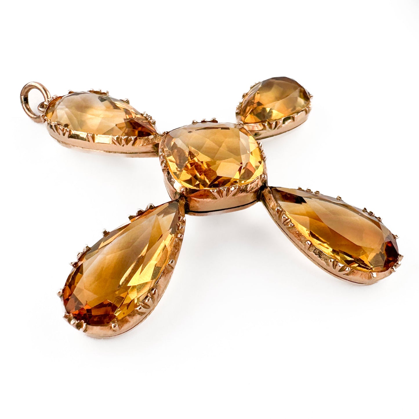 Victorian Citrine Cross Pendant