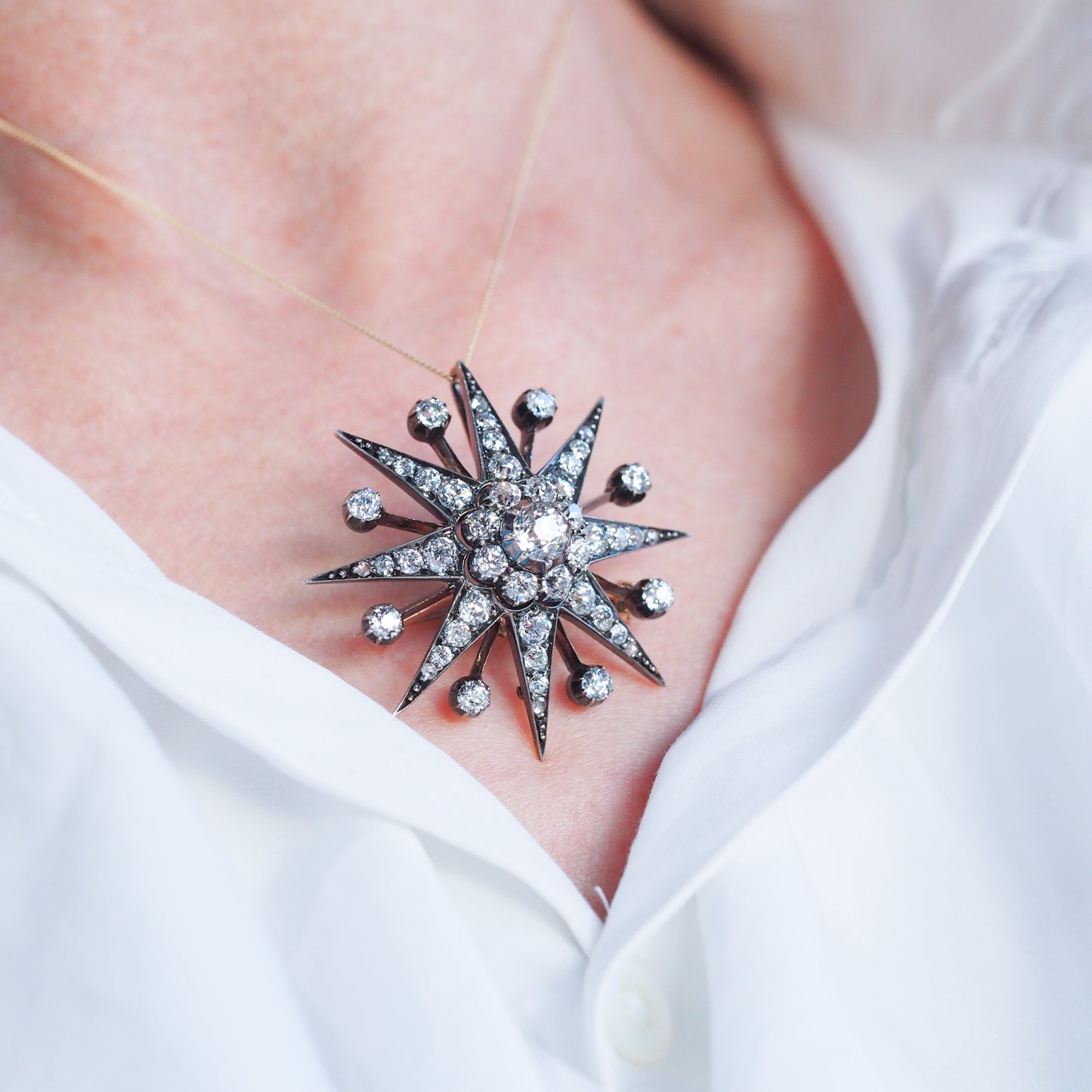 Spectacular Antique Victorian Diamond Tiara with Diamond Star - c.1890