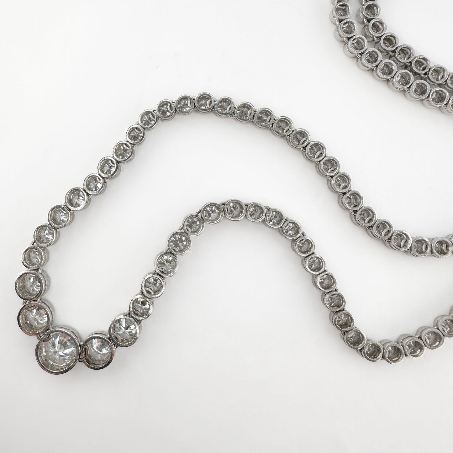 Graduated 12.5ct Diamond Riviera Necklace in Platinum