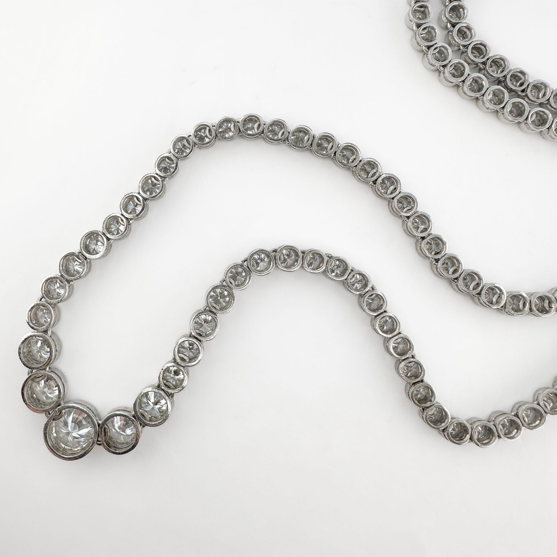 Graduated 12.5ct Diamond Riviera Necklace in Platinum